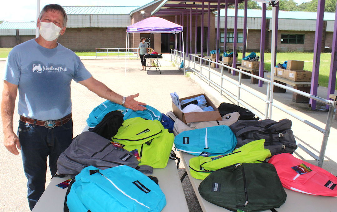 Students pick up supplies